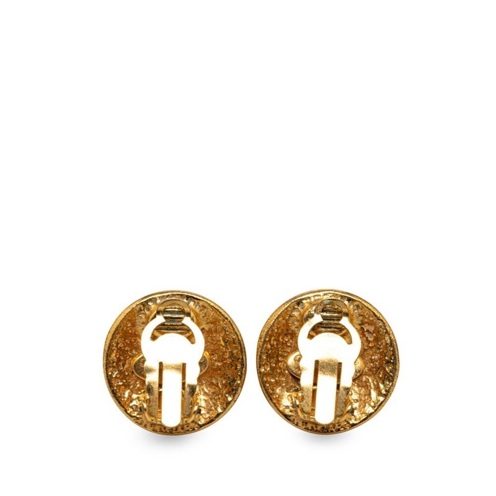 CHANEL Authentic Gold Logo Earrings - Picture 2 of 4